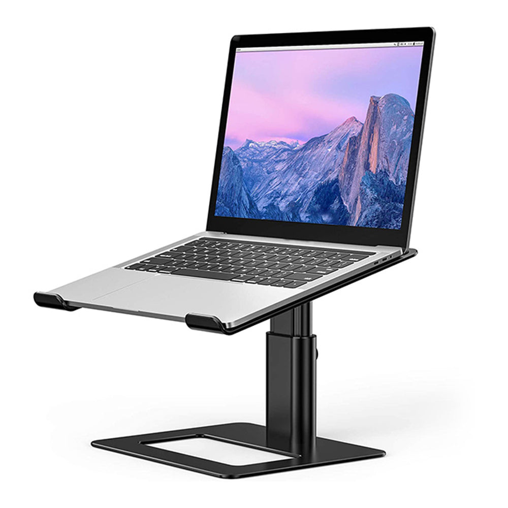 Laptop Stand, Height Adjustable Laptop Riser, Aluminum Alloy Notebook Holder for Desk, Compatible with 13-17in Laptop, Black