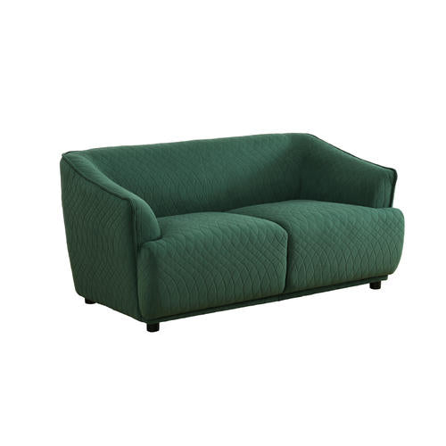 Green Velvet Small Couch, Modern 2-Seater Guest Sofa with Armrest for Living Room, Bedroom, Office, Apartment