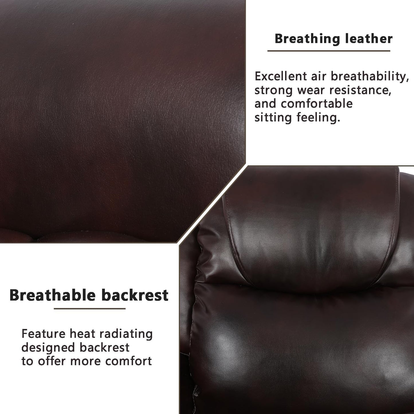 41" Leather Chair Sofa with Rivet Design, Single Relaxing Couch for Watching TV Reading Sleeping, Brown