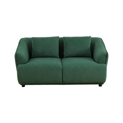 Green Velvet Small Couch, Modern 2-Seater Guest Sofa with Armrest for Living Room, Bedroom, Office, Apartment