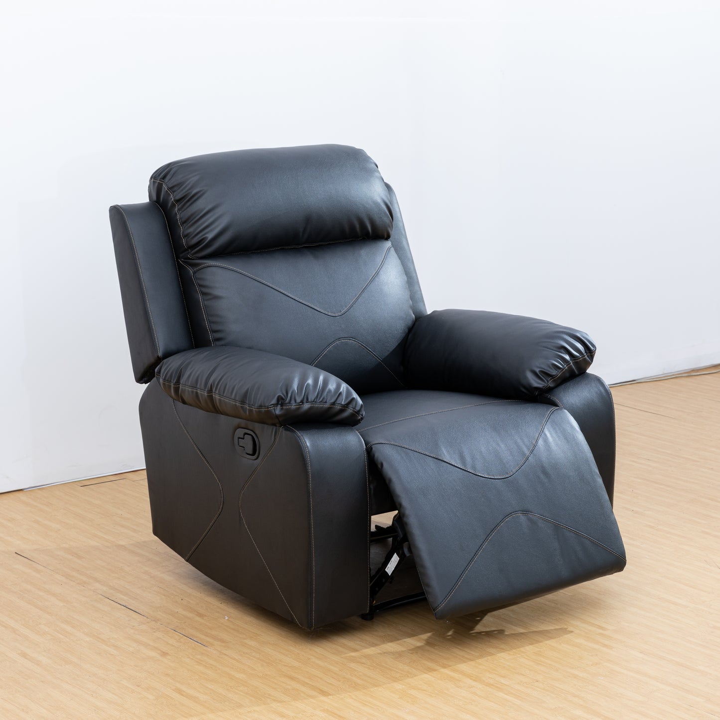 Recliner Chair with Tilting Function,  TV Chair with Footrest for Living Room, Bedroom, Black