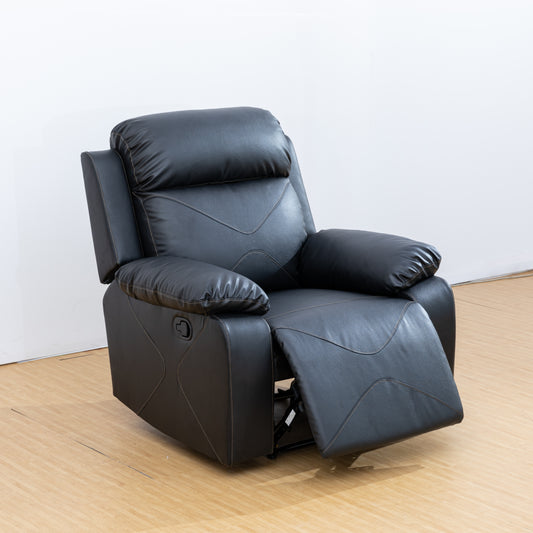 Recliner Chair with Tilting Function,  TV Chair with Footrest for Living Room, Bedroom, Black