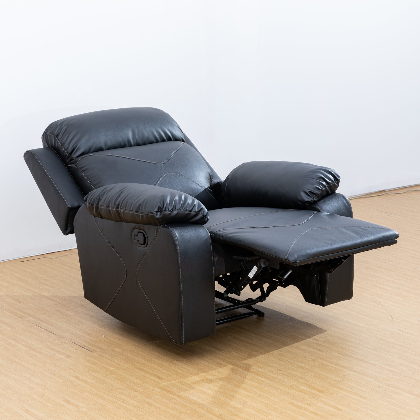 Recliner Chair with Tilting Function,  TV Chair with Footrest for Living Room, Bedroom, Black