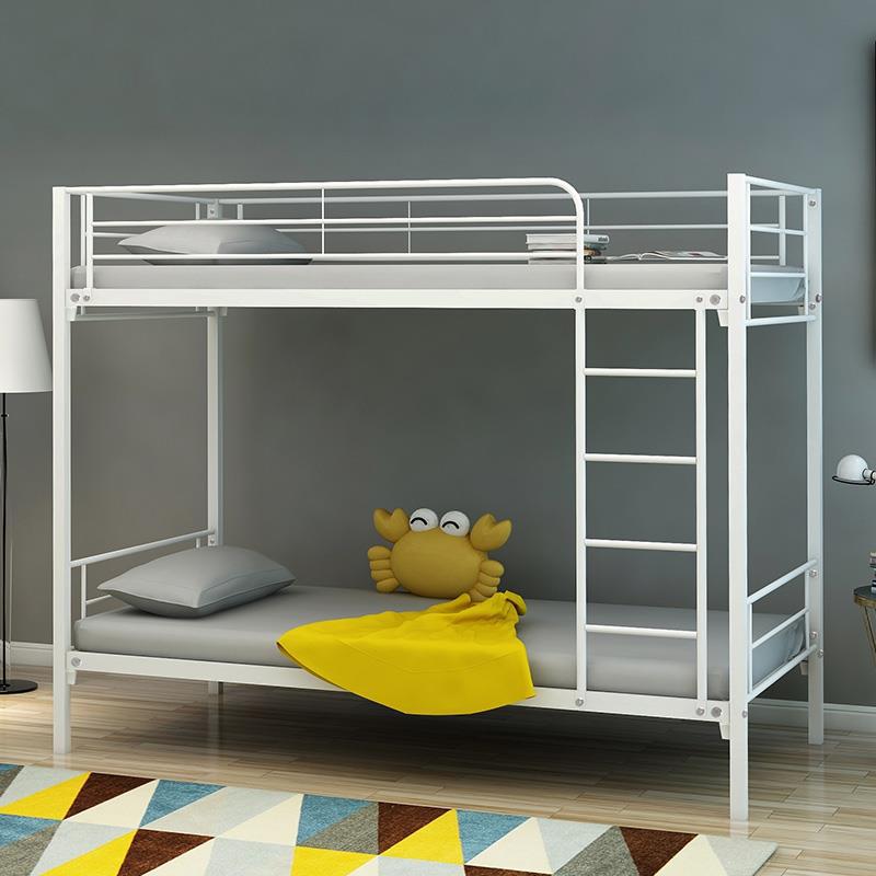 Metal Twin over Twin Bunk Bed, Heavy-duty Sturdy Metal Bed with Side Ladders, Safety Guardrail, No Box Spring Needed, White