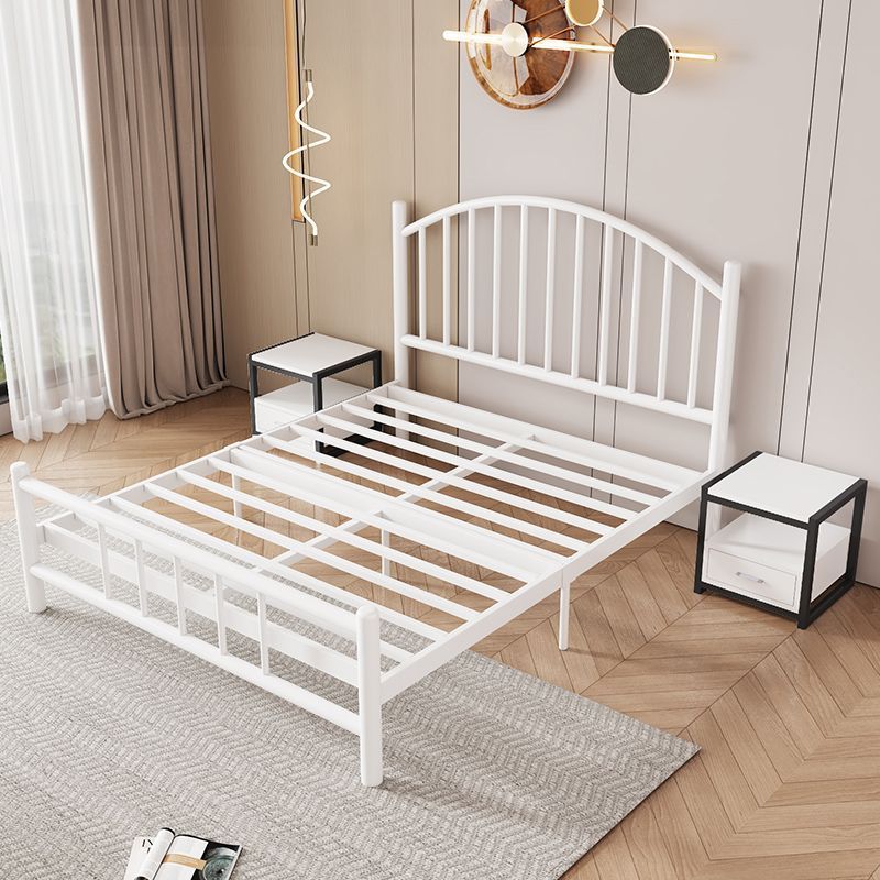 Platform Bed Frame, Strong Metal Slats Support Mattress Foundation, No Box Spring Needed, White